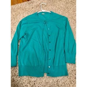 J.Crew teal cardigan, medium